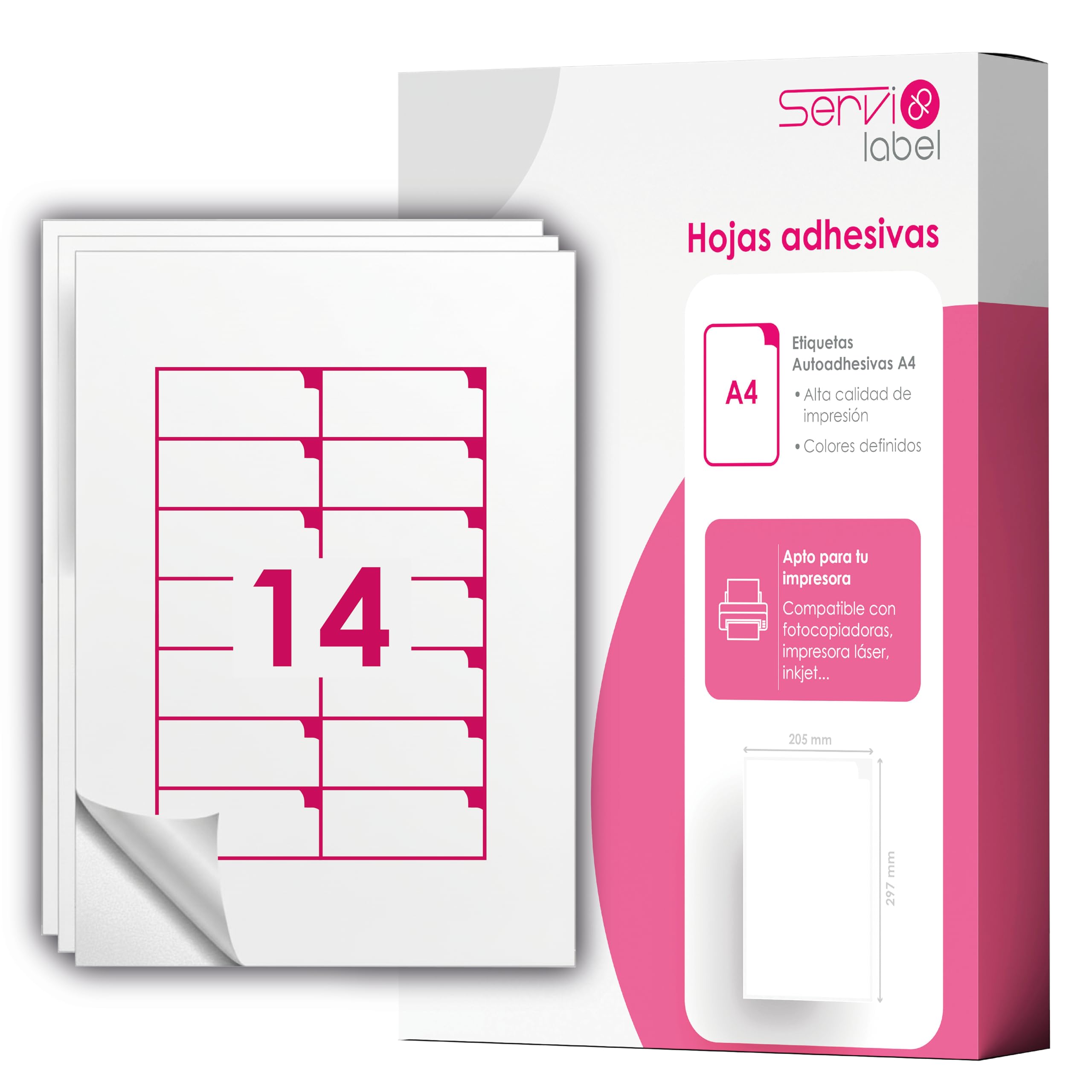 HOJA ADHESIVA A4 | 14 ETIQUETAS por HOJA