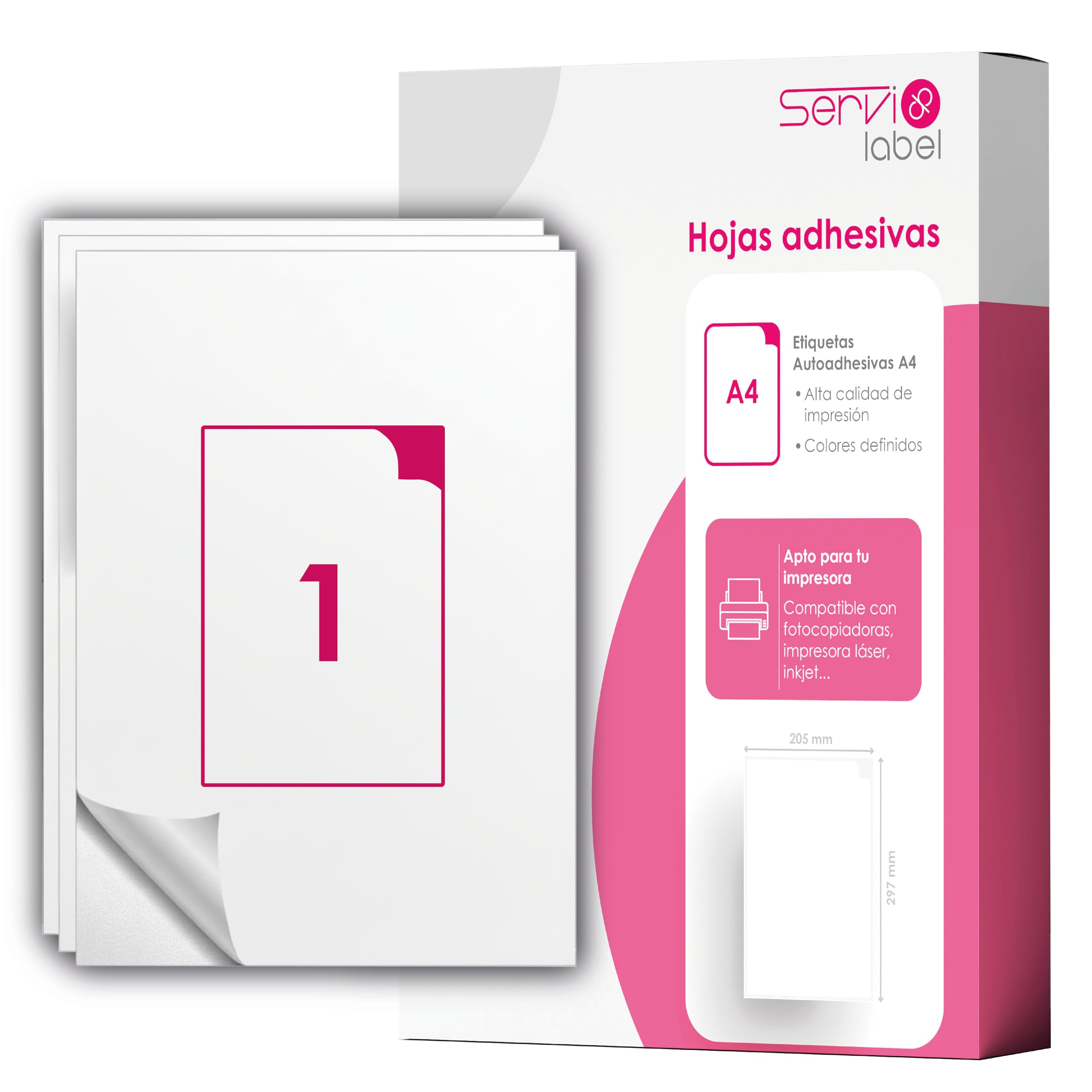 HOJA ADHESIVA A4 | 1 ETIQUETA por HOJA