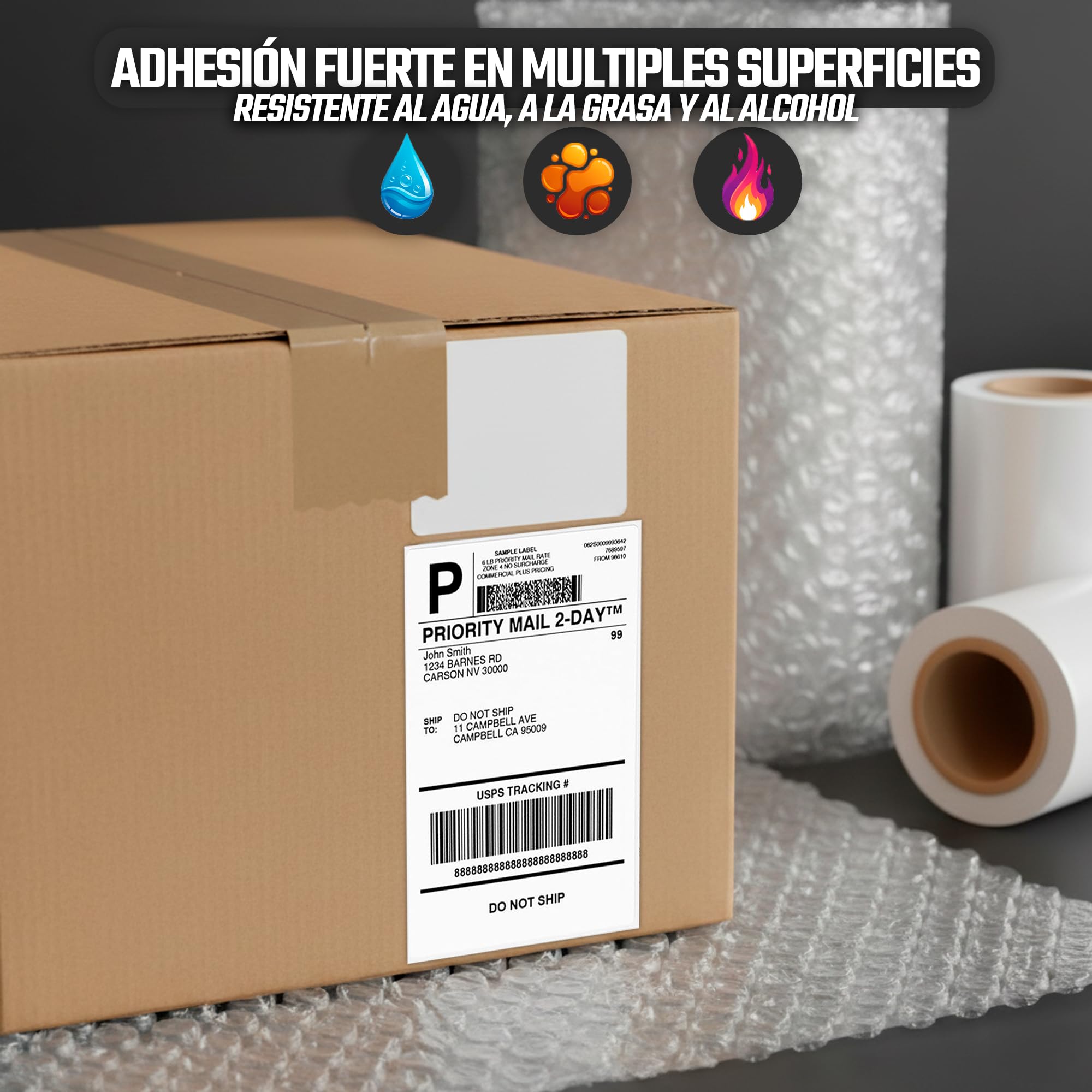 ETIQUETAS TÉRMICAS adhesivas universales 100 x 150 mm