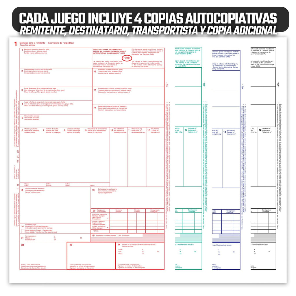 CMR para TRANSPORTE INTERNACIONAL