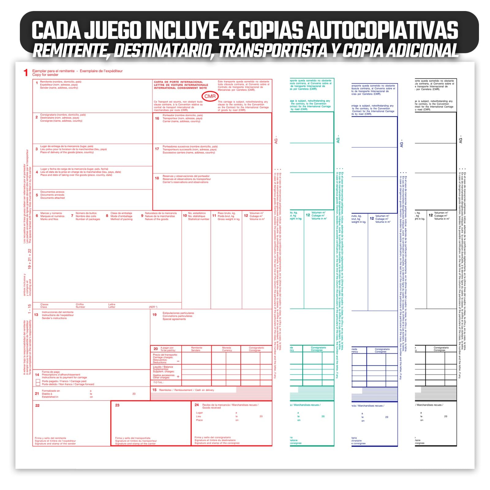 CMR para TRANSPORTE INTERNACIONAL